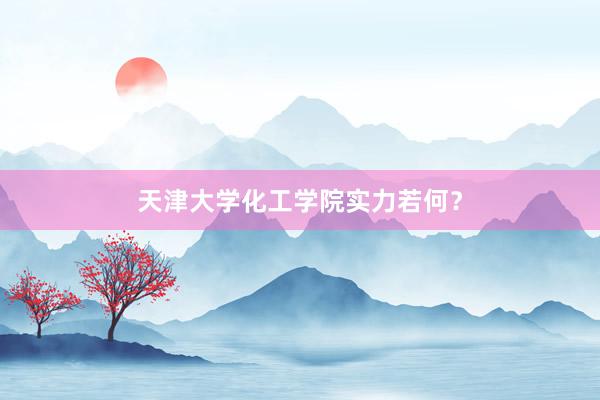 天津大学化工学院实力若何？