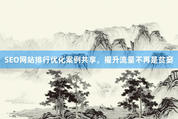 SEO网站排行优化案例共享，擢升流量不再是贫窭